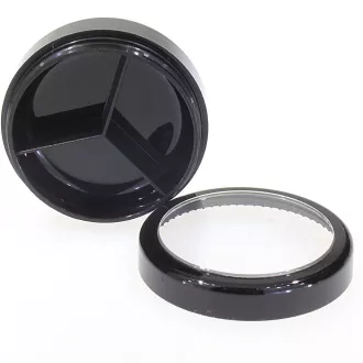 Pot cosmétique noir 3 compartiments 10 ml