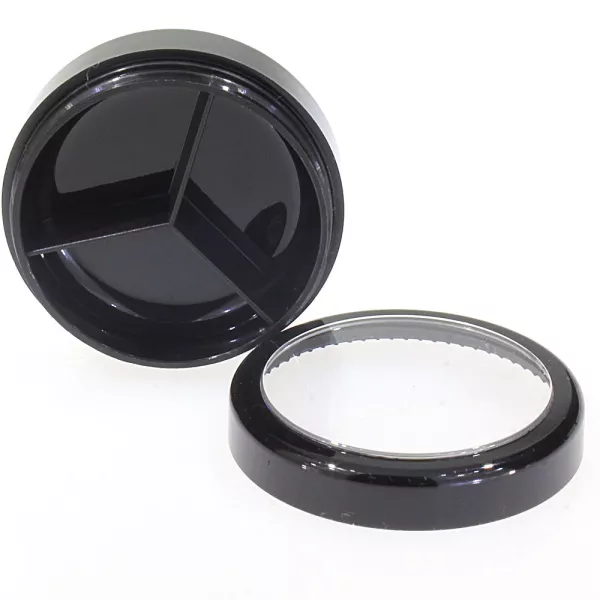 Pot cosmétique noir 3 compartiments 10 ml