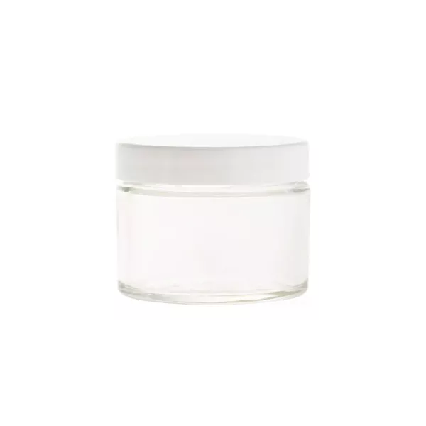 Pot verre 50 ml couvercle blanc