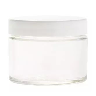 Pot verre 125 ml couvercle blanc